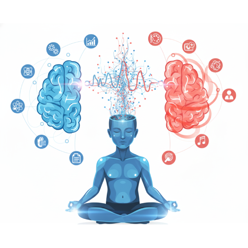 calm brain state under meditation light